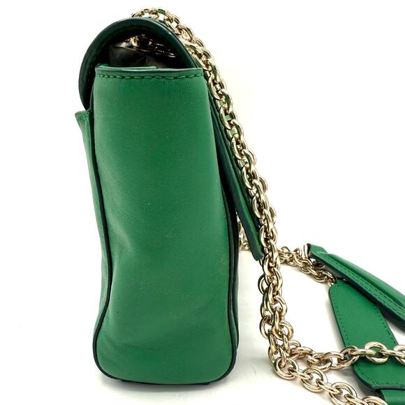 Diane von Fürstenberg DVF 440 Mini Shoulder Bag Emerald Green Leather Chain - Picture 10 of 16